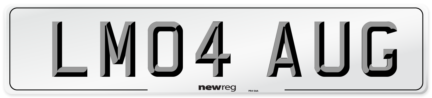 LM04 AUG Number Plate from New Reg